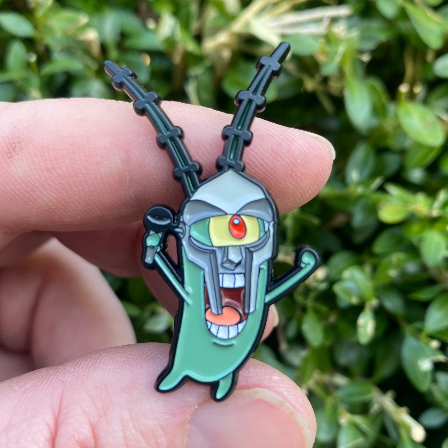 MF Plankton Enamel Pin - SpongeBob SquarePants x MF DOOM Mashup Pin 1 3/4”