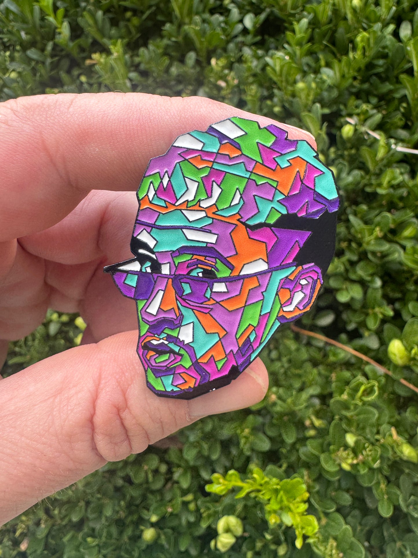 Bad Bunny - Pop Art Style Enamel Pin - 1 3/4” - Stained Glass Style