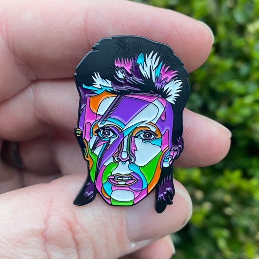 David Bowie - Pop Art Style Enamel Pin - 1 1/2” - Ziggy Stardust