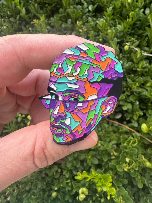 Bad Bunny - Pop Art Style Enamel Pin - 1 3/4” - Stained Glass Style
